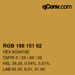 颜色代码: RGB 198 151 62 | qconv.com