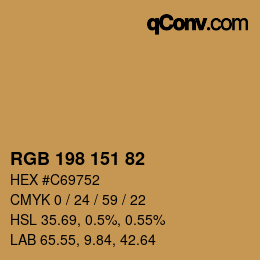 Color code: RGB 198 151 82 | qconv.com