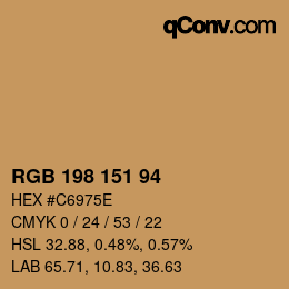Color code: RGB 198 151 94 | qconv.com