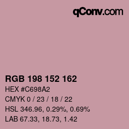 Color code: RGB 198 152 162 | qconv.com