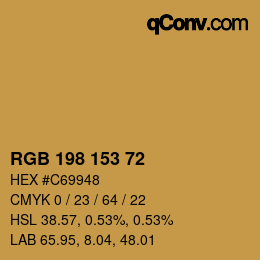 颜色代码: RGB 198 153 72 | qconv.com