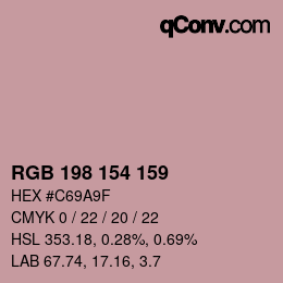 カラーコード: RGB 198 154 159 | qconv.com
