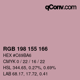 Código de color: RGB 198 155 166 | qconv.com