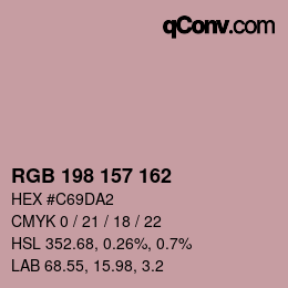 Color code: RGB 198 157 162 | qconv.com