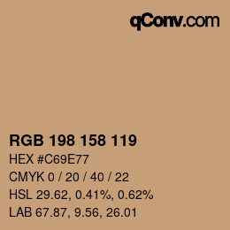 Código de color: RGB 198 158 119 | qconv.com