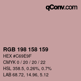 Color code: RGB 198 158 159 | qconv.com