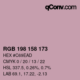 カラーコード: RGB 198 158 173 | qconv.com