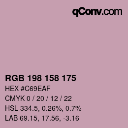 颜色代码: RGB 198 158 175 | qconv.com
