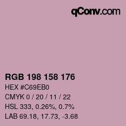 カラーコード: RGB 198 158 176 | qconv.com