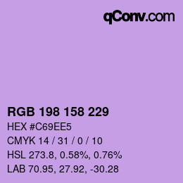カラーコード: RGB 198 158 229 | qconv.com