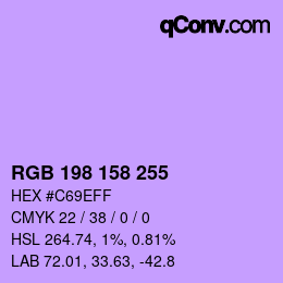 Color code: RGB 198 158 255 | qconv.com