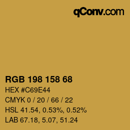 颜色代码: RGB 198 158 68 | qconv.com