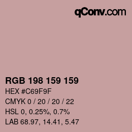 Farbcode: RGB 198 159 159 | qconv.com