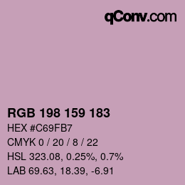 颜色代码: RGB 198 159 183 | qconv.com