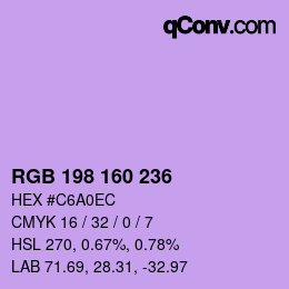Color code: RGB 198 160 236 | qconv.com