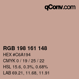 Code couleur: RGB 198 161 148 | qconv.com