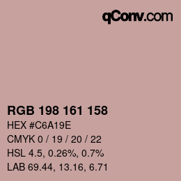 Color code: RGB 198 161 158 | qconv.com