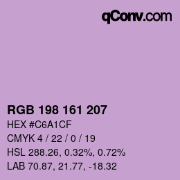 Color code: RGB 198 161 207 | qconv.com