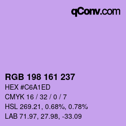 Color code: RGB 198 161 237 | qconv.com
