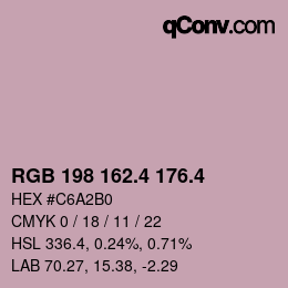 カラーコード: RGB 198 162.4 176.4 | qconv.com