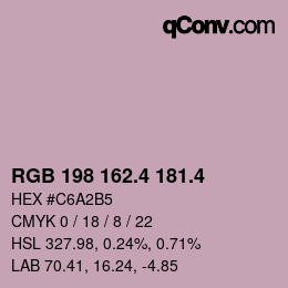 カラーコード: RGB 198 162.4 181.4 | qconv.com