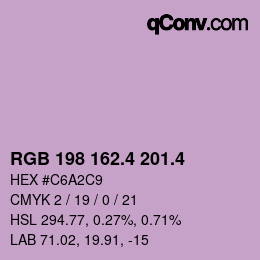 カラーコード: RGB 198 162.4 201.4 | qconv.com
