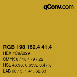 カラーコード: RGB 198 162.4 41.4 | qconv.com