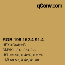 カラーコード: RGB 198 162.4 91.4 | qconv.com