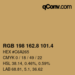 カラーコード: RGB 198 162.8 101.4 | qconv.com