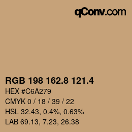カラーコード: RGB 198 162.8 121.4 | qconv.com