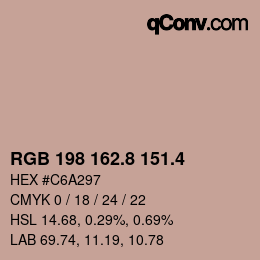 カラーコード: RGB 198 162.8 151.4 | qconv.com