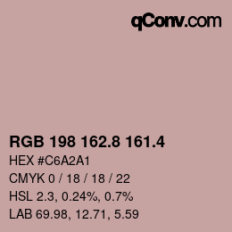 カラーコード: RGB 198 162.8 161.4 | qconv.com