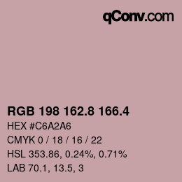 カラーコード: RGB 198 162.8 166.4 | qconv.com
