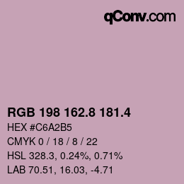 カラーコード: RGB 198 162.8 181.4 | qconv.com