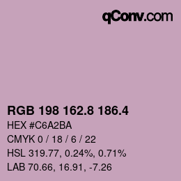 カラーコード: RGB 198 162.8 186.4 | qconv.com