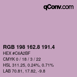 カラーコード: RGB 198 162.8 191.4 | qconv.com