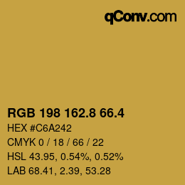 カラーコード: RGB 198 162.8 66.4 | qconv.com