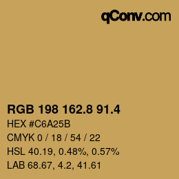 カラーコード: RGB 198 162.8 91.4 | qconv.com