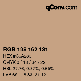 Color code: RGB 198 162 131 | qconv.com