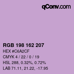 Color code: RGB 198 162 207 | qconv.com
