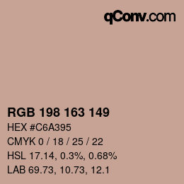 Color code: RGB 198 163 149 | qconv.com