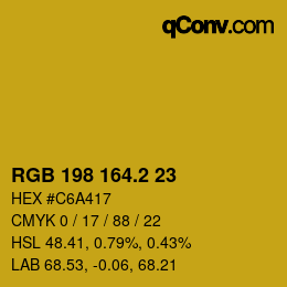 カラーコード: RGB 198 164.2 23 | qconv.com