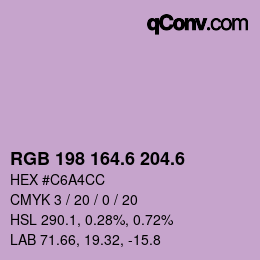 カラーコード: RGB 198 164.6 204.6 | qconv.com