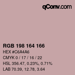 Código de color: RGB 198 164 166 | qconv.com