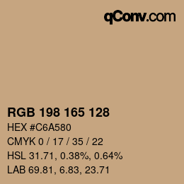 Farbcode: RGB 198 165 128 | qconv.com