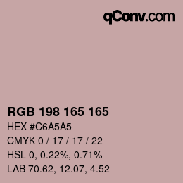 Color code: RGB 198 165 165 | qconv.com
