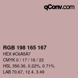Farbcode: RGB 198 165 167 | qconv.com