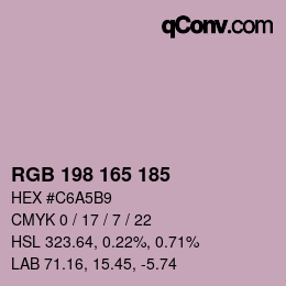 Color code: RGB 198 165 185 | qconv.com