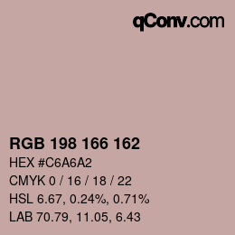 Color code: RGB 198 166 162 | qconv.com