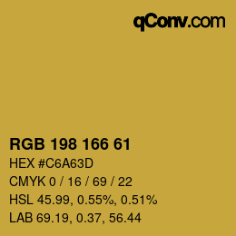 Color code: RGB 198 166 61 | qconv.com